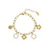 Simple Style Flower Gold Plated Titanium Steel Wholesale Anklet