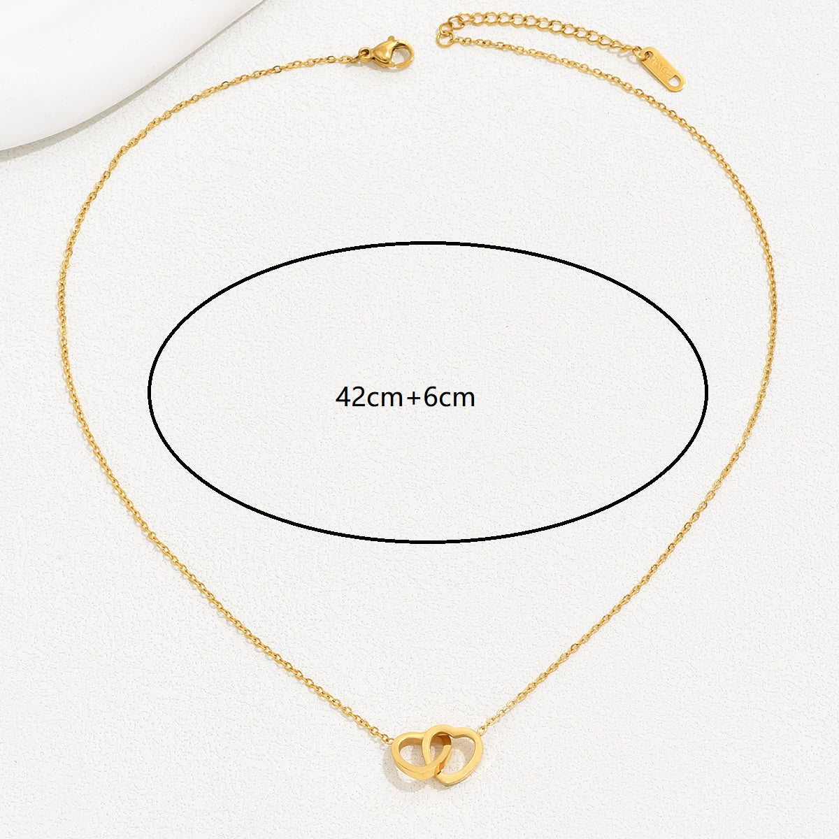 Simple Style Letter Square Heart Shape Stainless Steel Plating Inlay Shell 18k Gold Plated Necklace