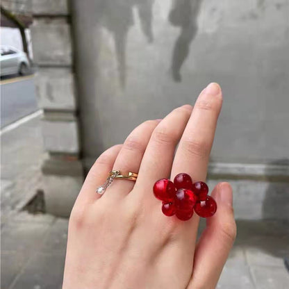 Basic Classic Style Flower Plastic Resin Women's Rings