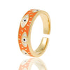 Simple Style Commute Devil's Eye Copper Enamel Plating Gold Plated Open Ring