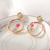 Pastoral Flower Resin Epoxy Plating Women'S Drop Earrings