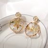 Pastoral Flower Resin Epoxy Plating Women'S Drop Earrings