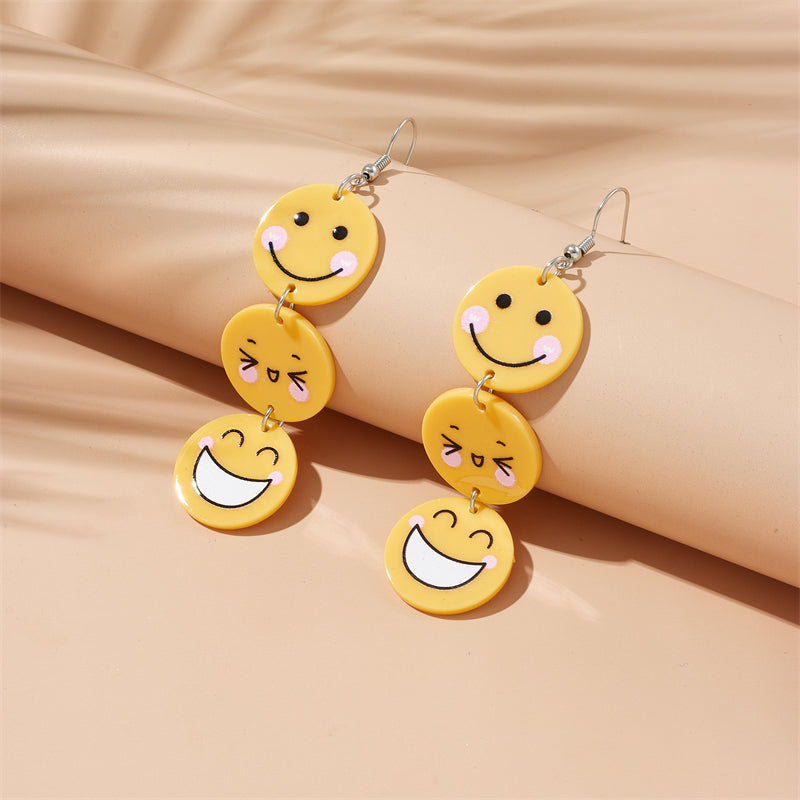 Cartoon Style Smiley Face Emoji Face Arylic Women's Drop Earrings