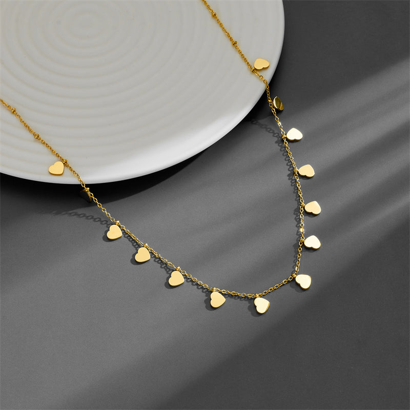 Simple Style Pentagram Heart Shape Titanium Steel Plating 18k Gold Plated Necklace