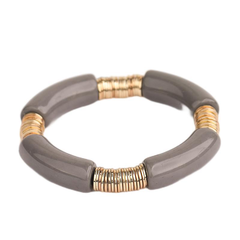 Simple Style Classic Style Round Arylic Metal Wholesale Bracelets