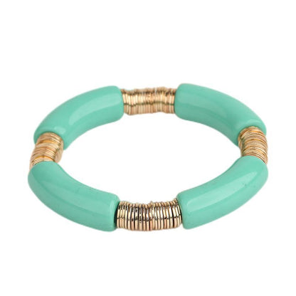 Simple Style Classic Style Round Arylic Metal Wholesale Bracelets