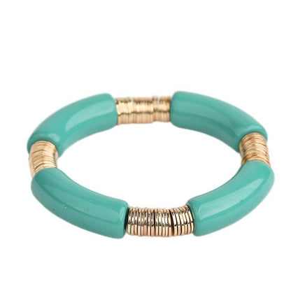 Simple Style Classic Style Round Arylic Metal Wholesale Bracelets