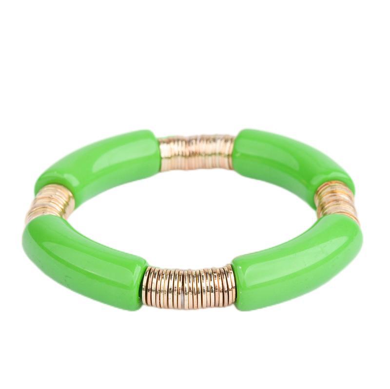 Simple Style Classic Style Round Arylic Metal Wholesale Bracelets