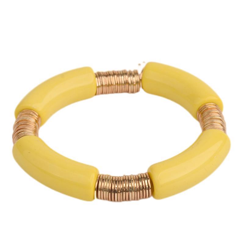 Simple Style Classic Style Round Arylic Metal Wholesale Bracelets