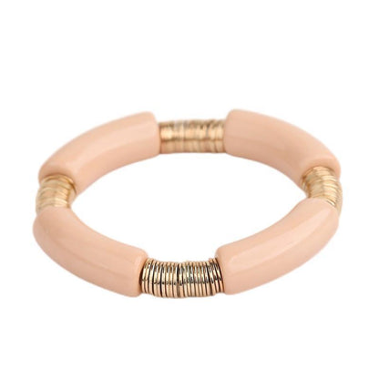 Simple Style Classic Style Round Arylic Metal Wholesale Bracelets