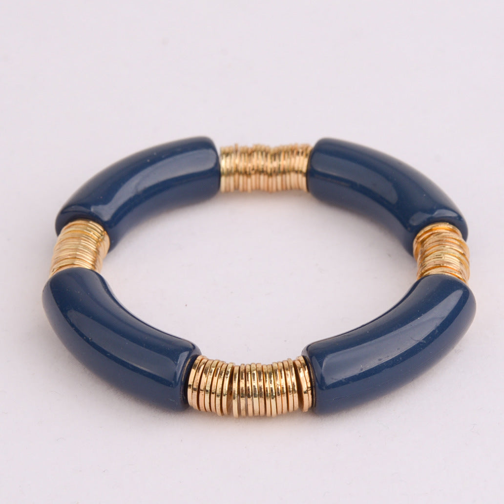 Simple Style Classic Style Round Arylic Metal Wholesale Bracelets