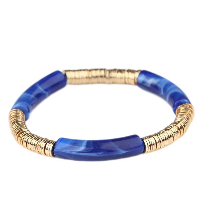 Casual Vacation Round Color Block Arylic Metal Wholesale Bracelets