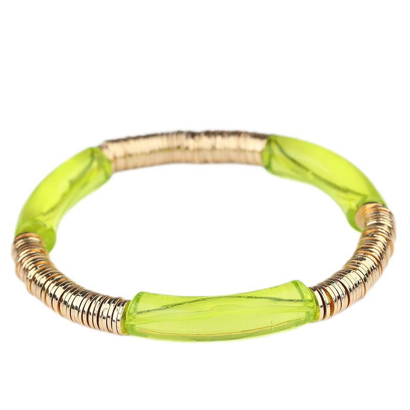 Casual Vacation Round Color Block Arylic Metal Wholesale Bracelets