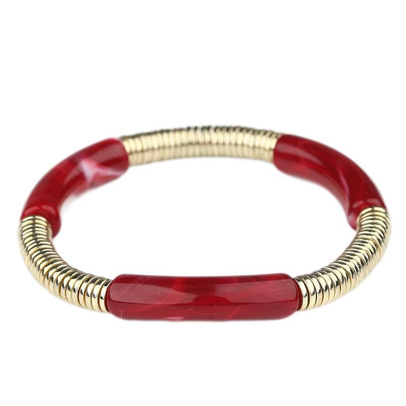 Casual Vacation Round Color Block Arylic Metal Wholesale Bracelets