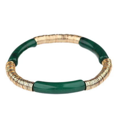 Casual Vacation Round Color Block Arylic Metal Wholesale Bracelets