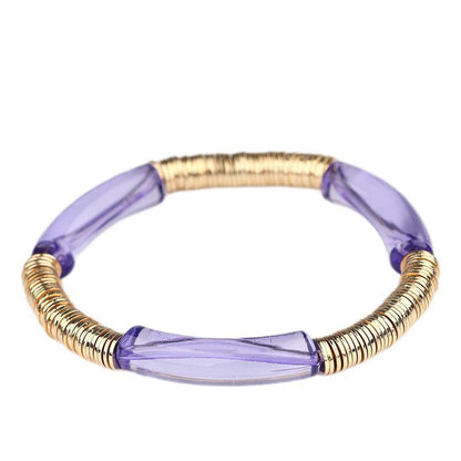 Casual Vacation Round Color Block Arylic Metal Wholesale Bracelets