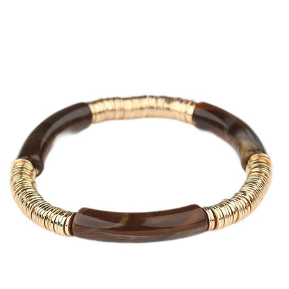 Casual Vacation Round Color Block Arylic Metal Wholesale Bracelets