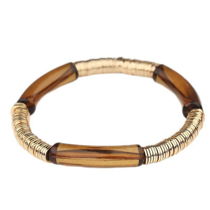 Casual Vacation Round Color Block Arylic Metal Wholesale Bracelets