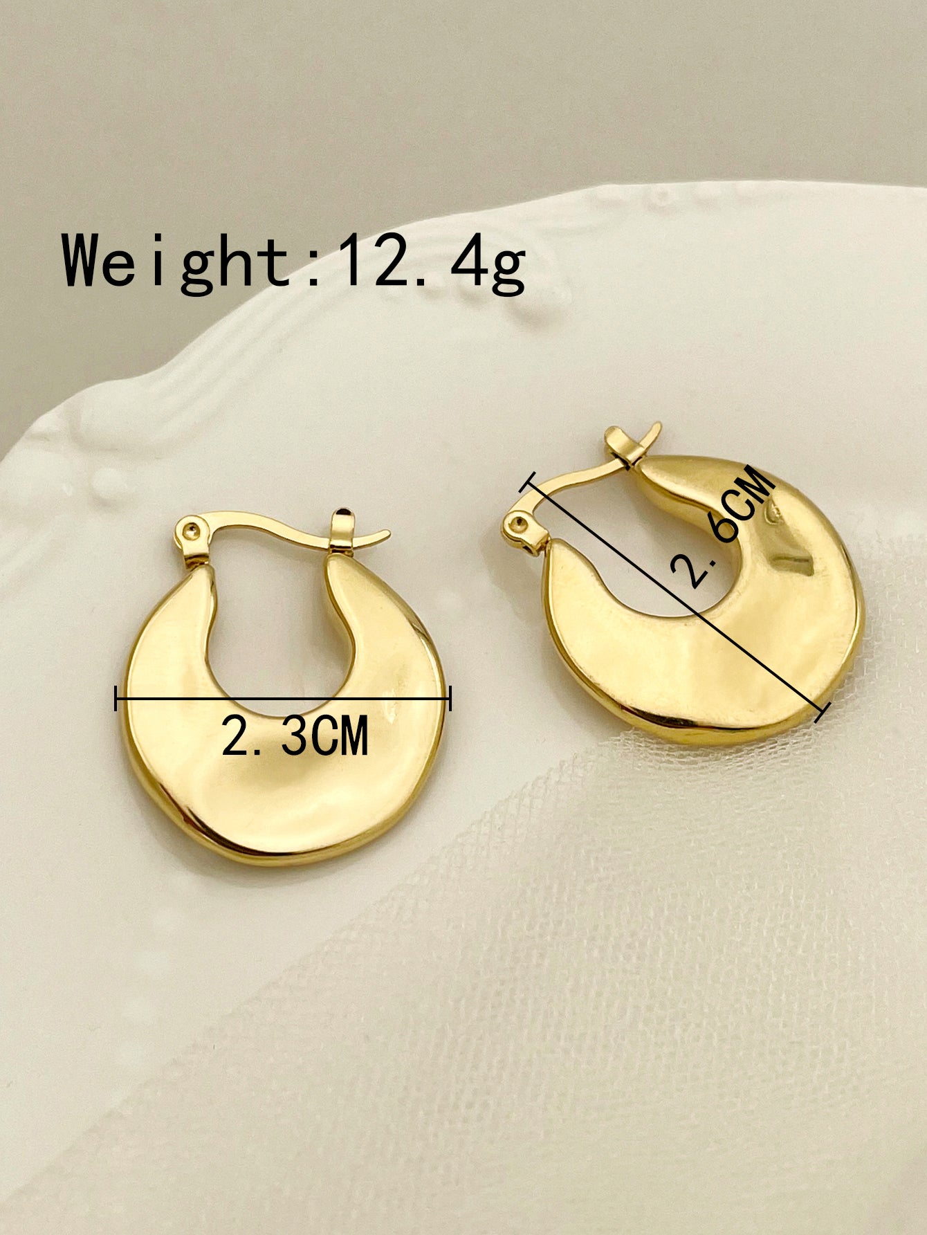 1 Pair Retro Geometric Plating Stainless Steel Gold Plated Earrings