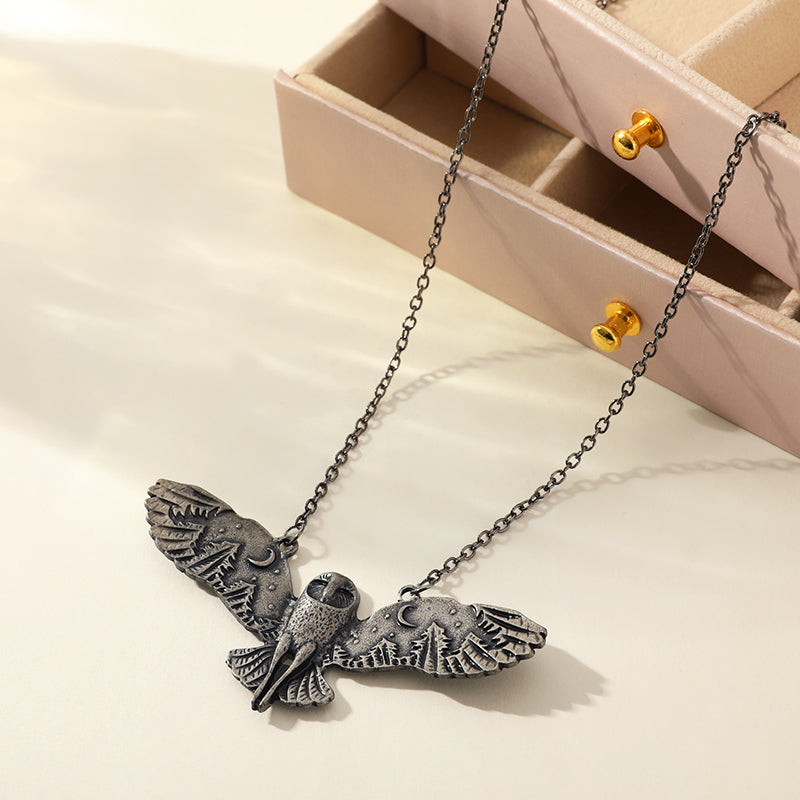 Retro Owl Alloy Iron Plating Unisex Necklace