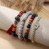 Bohemian Geometric Mixed Materials Beaded Artificial Pearls Shell Bracelets