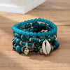 Bohemian Geometric Mixed Materials Beaded Artificial Pearls Shell Bracelets