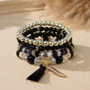 Bohemian Geometric Mixed Materials Beaded Artificial Pearls Shell Bracelets