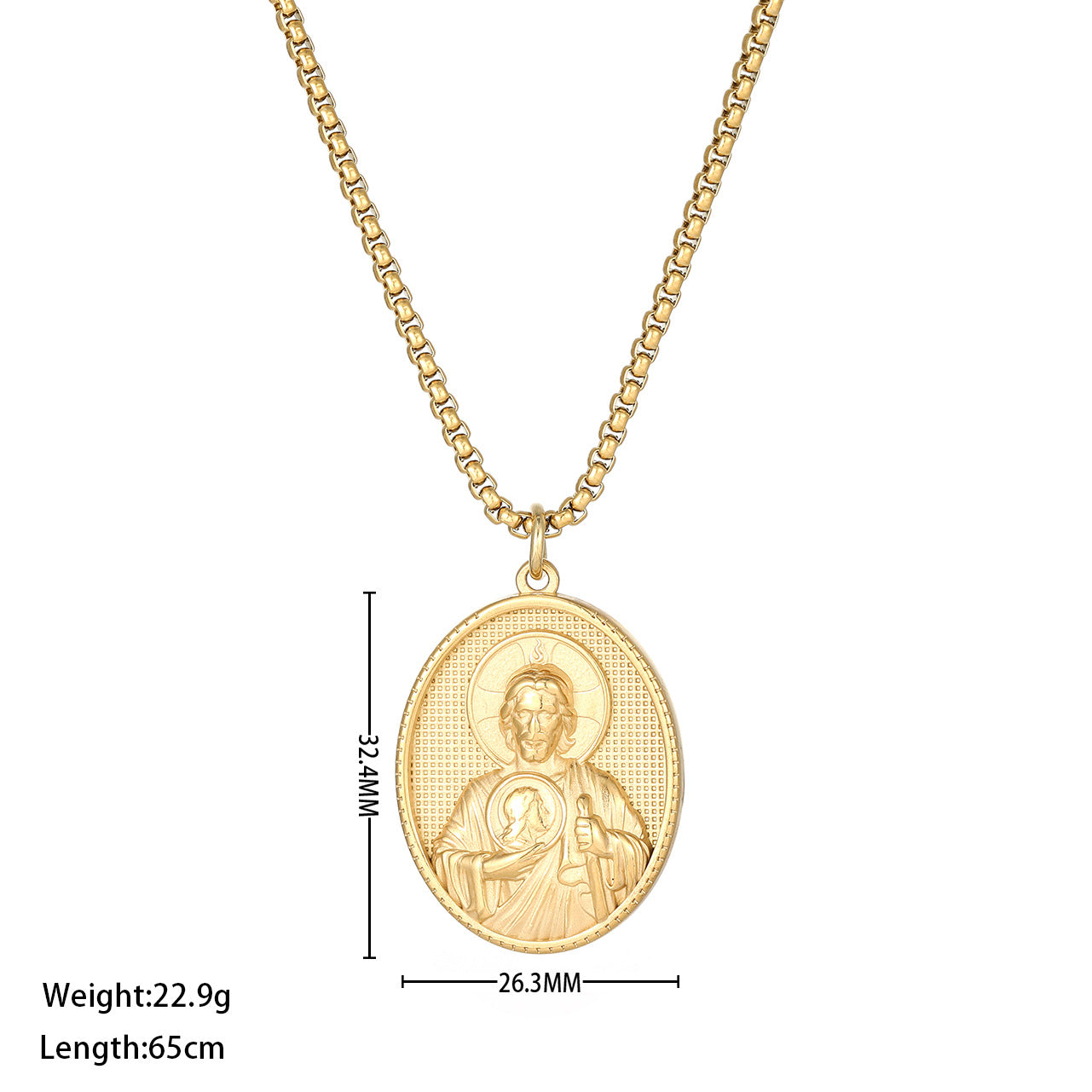 Ethnic Style Portrait Stainless Steel Titanium Steel Plating Pendant Necklace