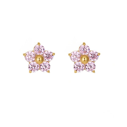 1 Pair Fairy Style Elegant Sweet Flower Plating Inlay Stainless Steel Zircon Ear Studs