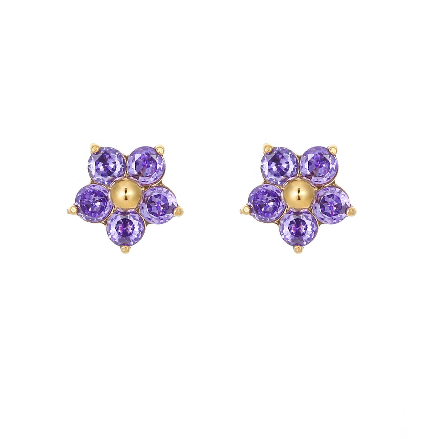 1 Pair Fairy Style Elegant Sweet Flower Plating Inlay Stainless Steel Zircon Ear Studs