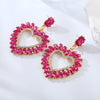 Elegant Luxurious Heart Shape Alloy Plating Inlay Rhinestones Gold Plated Women'S Drop Earrings