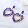 Elegant Luxurious Heart Shape Alloy Plating Inlay Rhinestones Gold Plated Women'S Drop Earrings