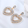 Elegant Luxurious Heart Shape Alloy Plating Inlay Rhinestones Gold Plated Women'S Drop Earrings