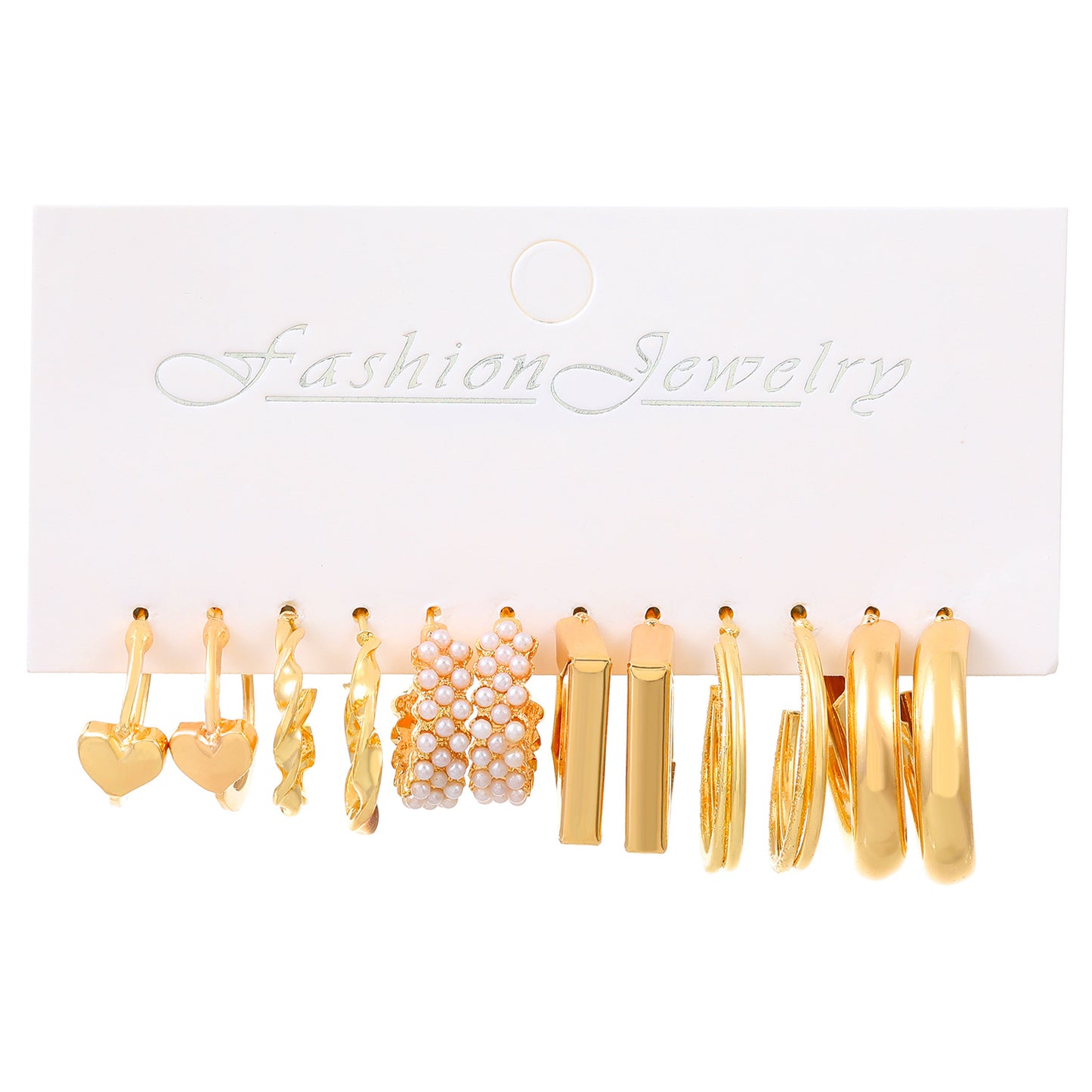 1 Set Ig Style Geometric Plating Inlay Alloy Artificial Pearls Rhinestones 14k Gold Plated Earrings