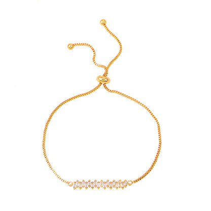 Ig Style Sweet Oval Flower Butterfly Copper 14k Gold Plated Zircon Drawstring Bracelets In Bulk