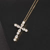 Simple Style Cross Stainless Steel Plating Inlay Zircon 18k Gold Plated Silver Plated Pendant Necklace