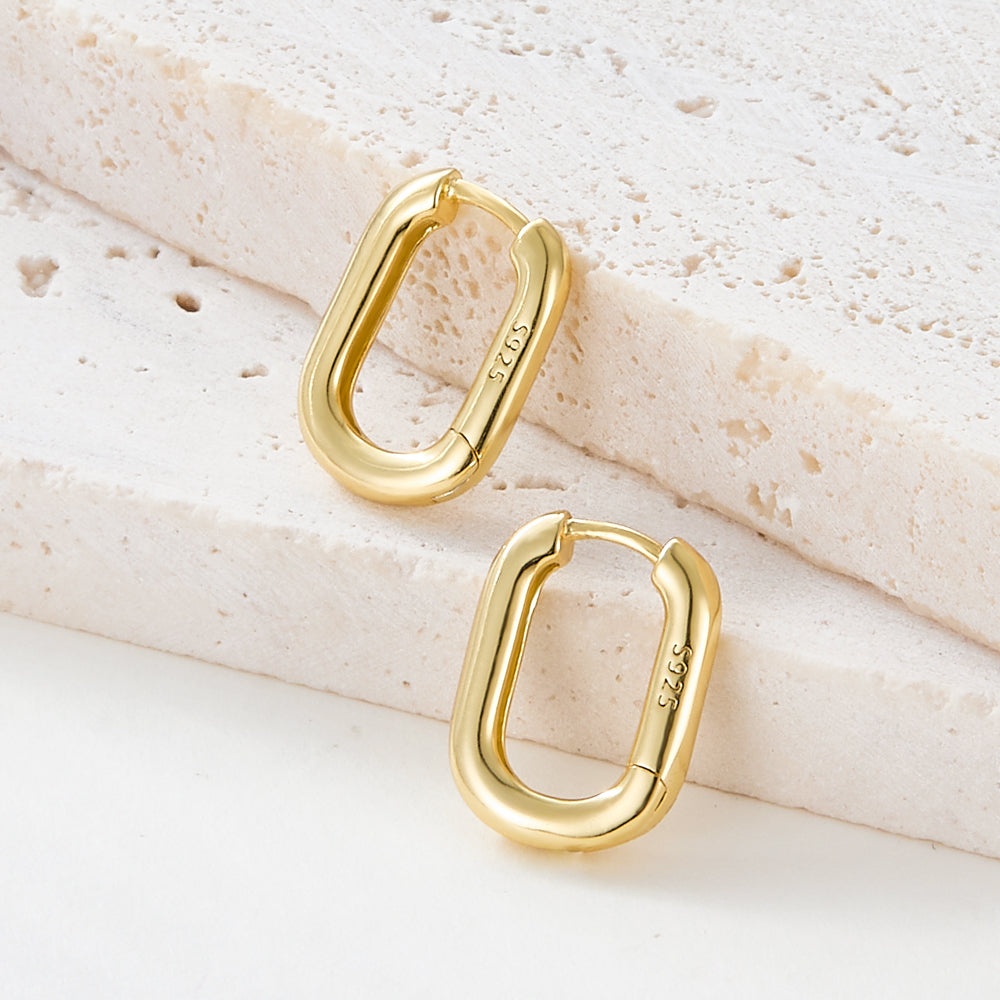 1 Pair Vintage Style Simple Style Commute Square Plating Sterling Silver 18k Gold Plated White Gold Plated Earrings