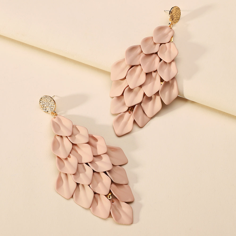 1 Pair Exaggerated Sweet Petal Arylic Zinc Alloy Dangling Earrings