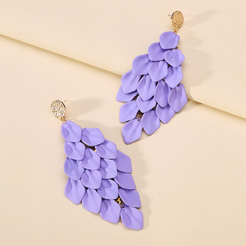 1 Pair Exaggerated Sweet Petal Arylic Zinc Alloy Dangling Earrings