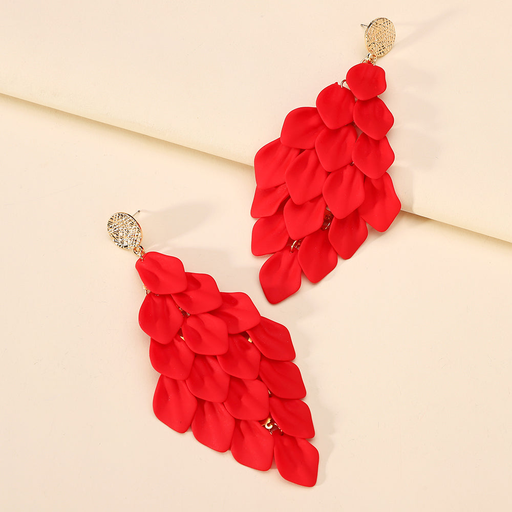 1 Pair Exaggerated Sweet Petal Arylic Zinc Alloy Dangling Earrings