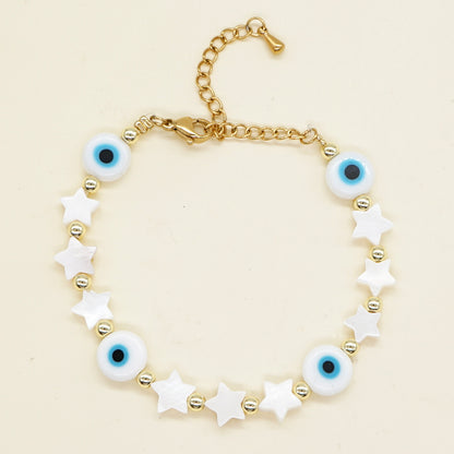 Cute Heart Shape Smiley Face Flower Freshwater Pearl Soft Clay Beaded Bracelets