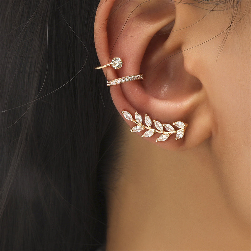 Lady Streetwear Shiny Animal Metal Copper Plating Inlay Rhinestones Pearl Zircon 18k Gold Plated Gold Plated Silver Plated Women's Ear Clips Ear Studs