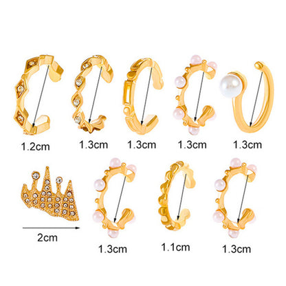 Lady Streetwear Shiny Animal Metal Copper Plating Inlay Rhinestones Pearl Zircon 18k Gold Plated Gold Plated Silver Plated Women's Ear Clips Ear Studs