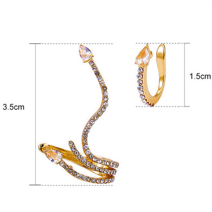 Lady Streetwear Shiny Animal Metal Copper Plating Inlay Rhinestones Pearl Zircon 18k Gold Plated Gold Plated Silver Plated Women's Ear Clips Ear Studs