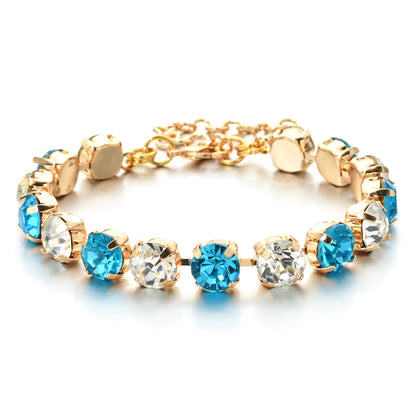 Elegant Luxurious Lady Geometric Copper Inlay Zircon Bracelets