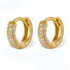 1 Pair Elegant Solid Color Plating Inlay Sterling Silver Zircon 18k Gold Plated White Gold Plated Earrings