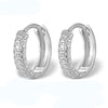 1 Pair Elegant Solid Color Plating Inlay Sterling Silver Zircon 18k Gold Plated White Gold Plated Earrings