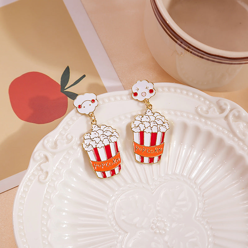 Cartoon Style Cute Animal Cartoon Letter Alloy Enamel Pearl Plating Women's Drop Earrings