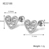 1 Pair Lady Simple Style Heart Shape Plating Inlay Sterling Silver Zircon 18k Gold Plated White Gold Plated Ear Studs