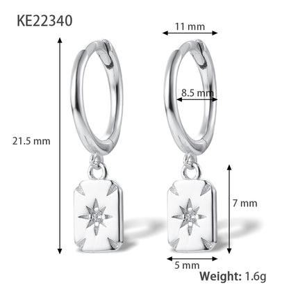 1 Pair Lady Classic Style Geometric Heart Shape Plating Inlay Sterling Silver Zircon 18k Gold Plated White Gold Plated Drop Earrings